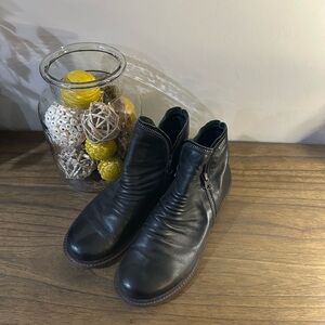 Elegant Black Leather Ankle Booties
